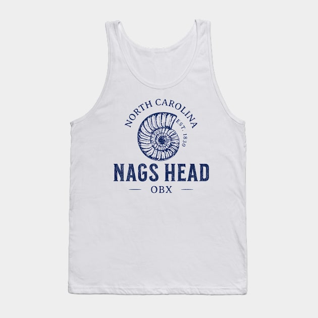 Nags Head, NC Summertime Vacationing Seashell Tank Top by Contentarama